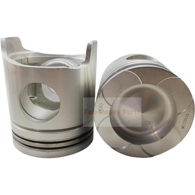 1 Piece Piston With Pin And Clips ME120533 ME120684 Fits For Mitsubishi 6D40 Engine Parts