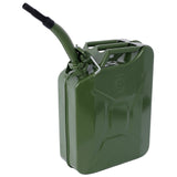 20 Liter (5 Gallon) Jerry Fuel Can with Flexible Spout Portable Tank Steel Gasoline Cars Trucks Equipment Green