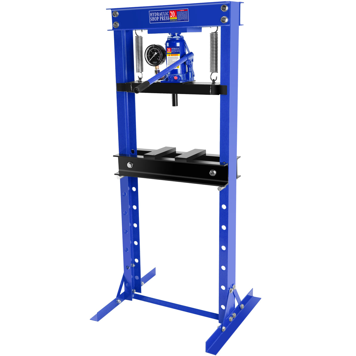 20 Ton Hydraulic Shop Press H-Frame Garage Floor Adjustable with Plates Working Table Height