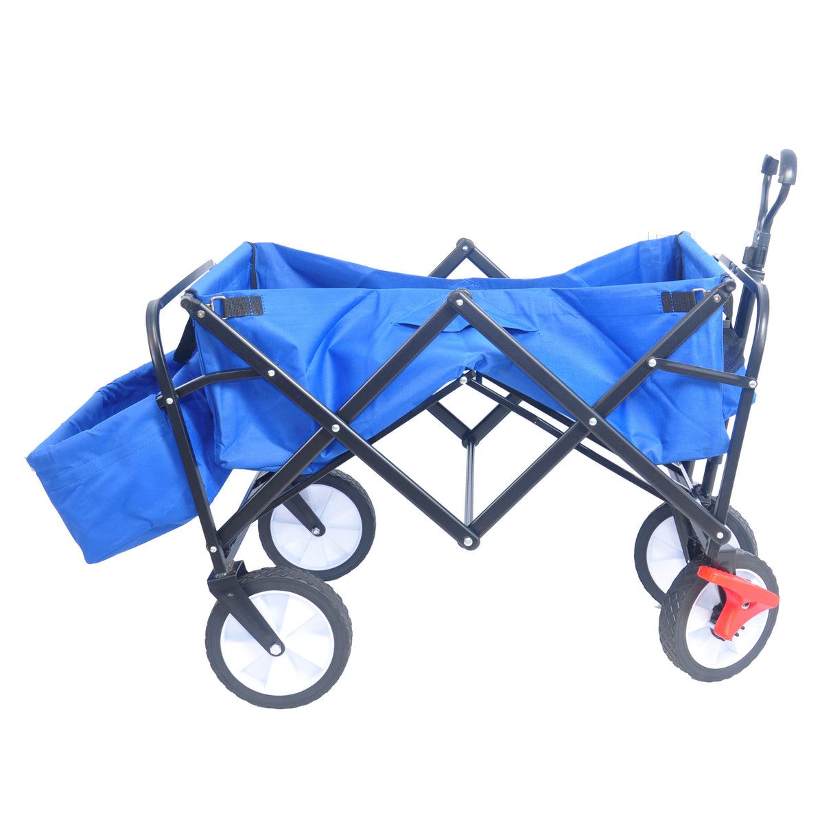 Folding Wagon Garden Shopping Beach Cart Blue Color