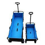 Big Large Capacity Folding Cart Extra Long Extender Wagon Garden Shopping Beach Black Blue