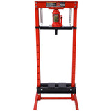 12-Ton Capacity Floor Mount with Press Plates H-Frame Garage Press Adjustable Working Table Height Red