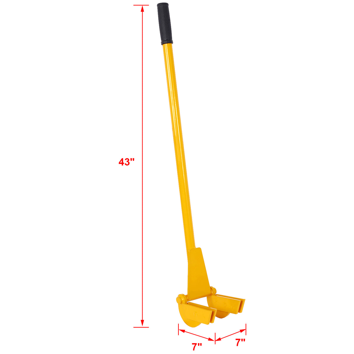 Pallet Buster Tool with 43in Long Handle Deck Wrecker Pry Bar Board Removal--Yellow