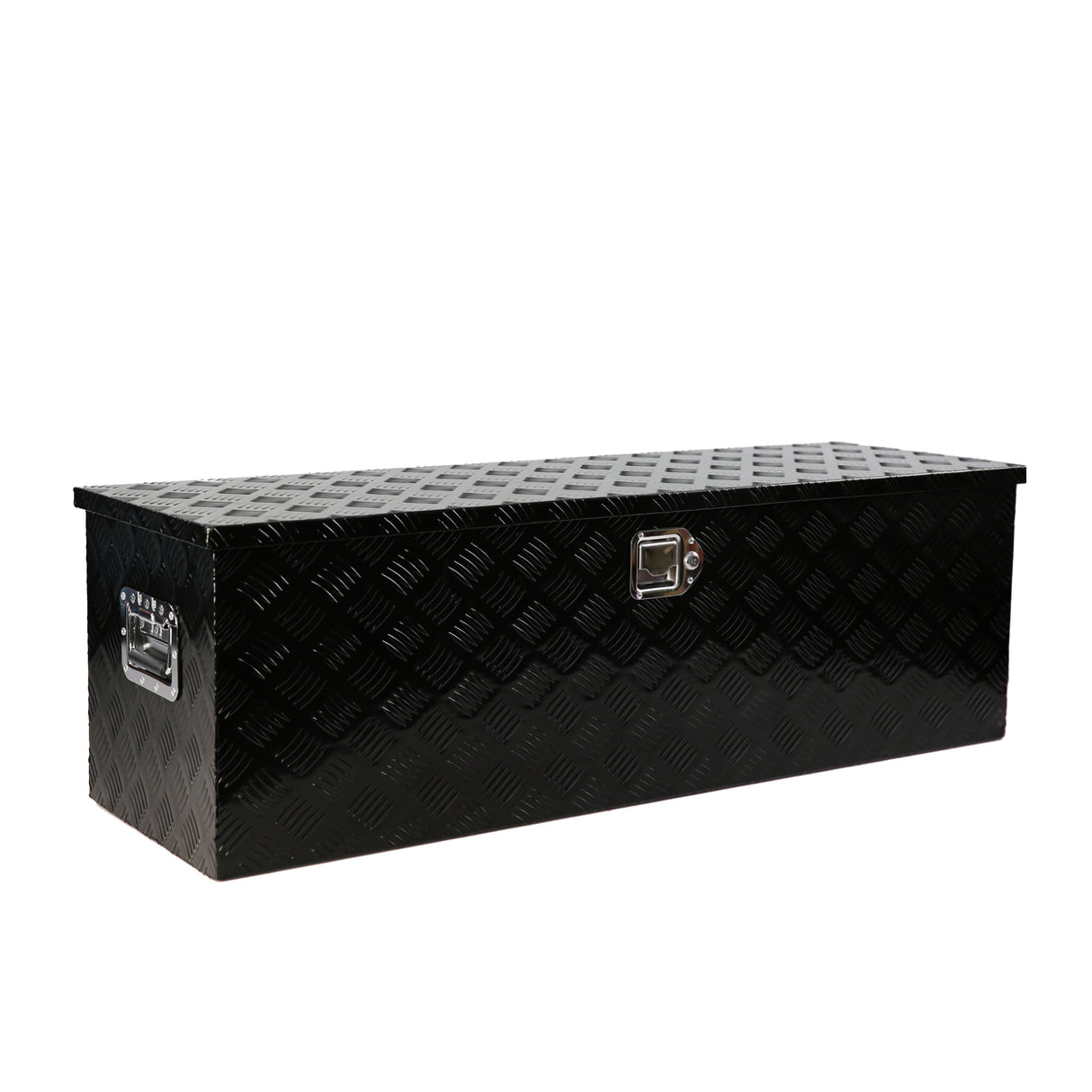 48 Inch Heavy Duty Aluminum Stripes Plated Tool mahabang Box Pick Up Truck Bed RV Trailer Storage Organizer Waterproof Underbody Storage na may Lock at Susi (48"×15.2"×15.2")