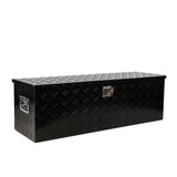 48 Inch Heavy Duty Aluminum Stripes Plated Tool long Box Pick Up Truck Bed RV Trailer Storage Organizer Waterproof Underbody Storage with Lock and Key (48"×15.2"×15.2")