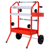 Machine à papier de masquage multi-rouleaux mobile 18" avec plateaux de rangement rouge