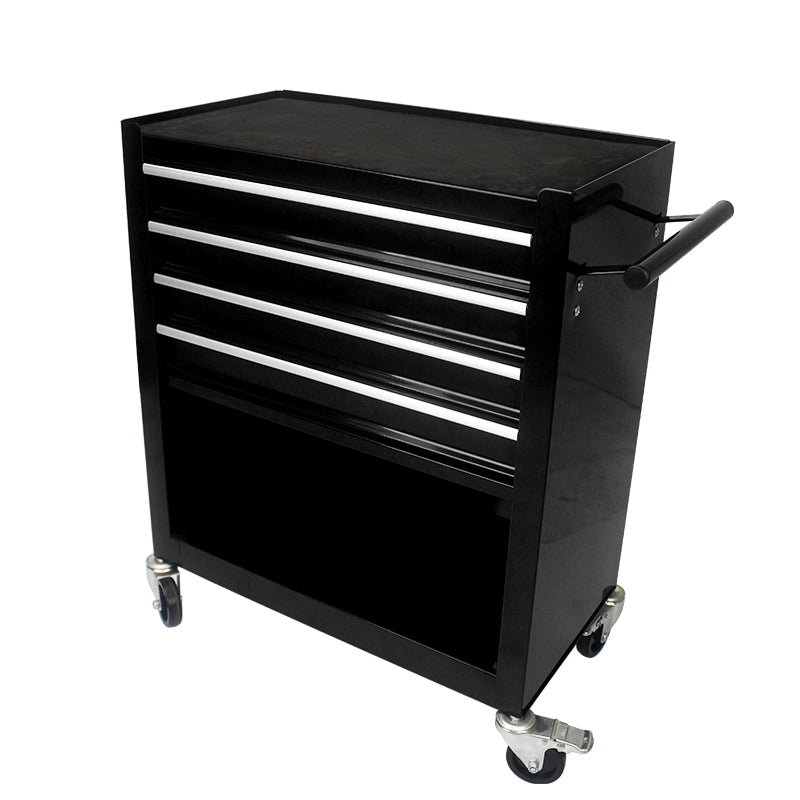 4 Drawers Multifunctional Tool Cart With Wheels Black