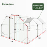 Grande promenade en métal galvanisé de 10 pi x 20 pi dans un poulailler, cage, ferme, poulailler, poulailler