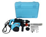 Rotary Hammer 1100W 1-1/2" SDS Plus Drill 3 Functions--Blue + Black