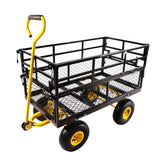 Wagon Cart Garden Trucks Transport Firewood Yellow Black