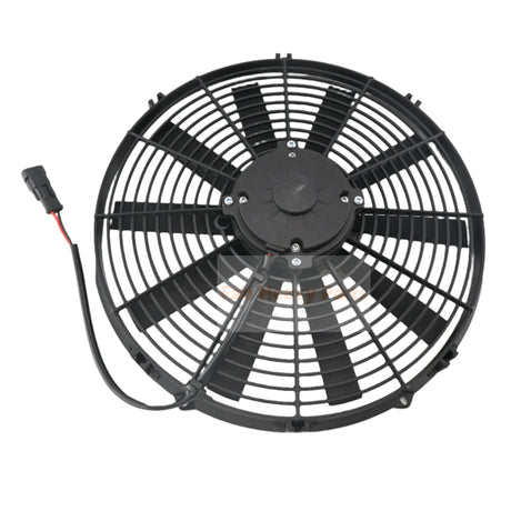 12V 14" Aftermarket Spal 30101509 VA08-AP51/C-23A Medium Profile Electric Puller Fan for Excavator Bulldozer Loader Roller Crane Truck Trailer