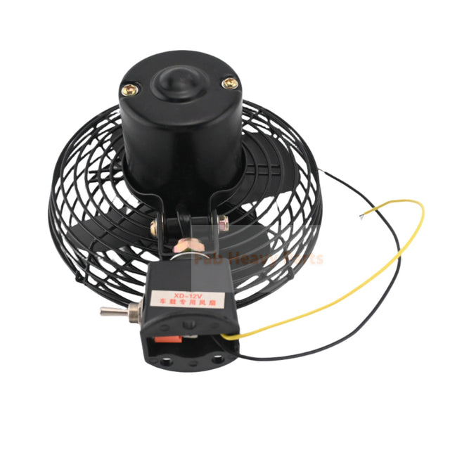 Ventilateur de circulation d'air de ventilateur de cabine de 12V 6 pouces pour le tracteur de pelle rétro de chargeur d'excavatrice