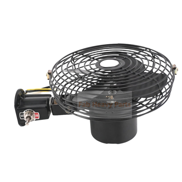 12V 6 Inch Cab Fan Air Circulating Fan for Excavator Loader Backhoe Tractor