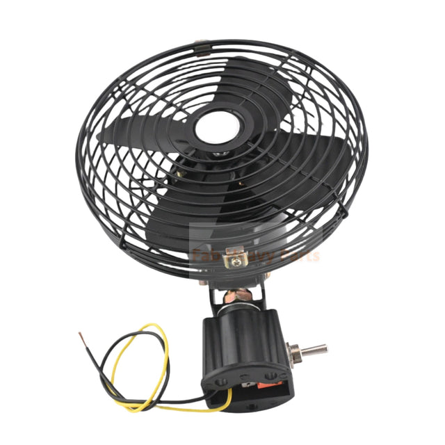 12V 6 Inch Cab Fan Air Circulating Fan for Excavator Loader Backhoe Tractor