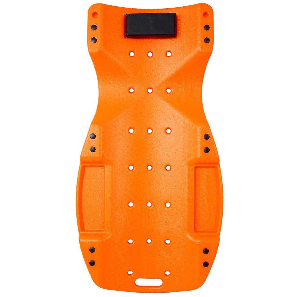 Creeper en plastique de 48 pouces, corps ergonomique moulé par soufflage en PEHD avec appui-tête rembourré et deux plateaux à outils, capacité de 440 lb, Orange