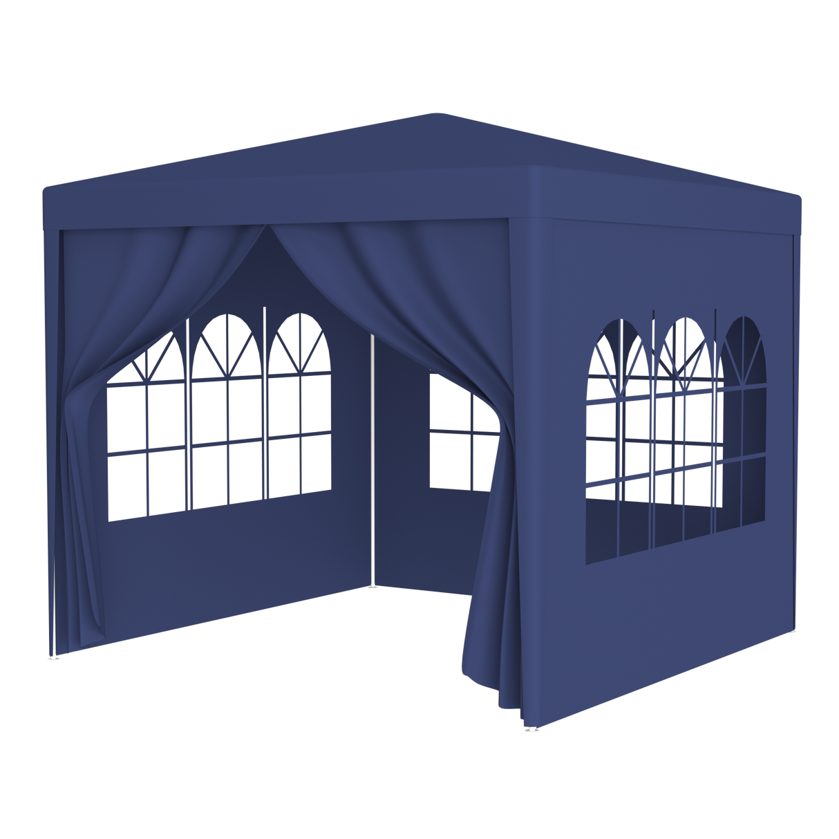 10'x10' Party Tent Outdoor Heavy Duty Gazebo Wedding Canopy + 4 Removable Walls Blue