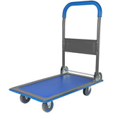 Upgraded Foldable Push Cart Dolly 330 lbs Capacity Moving Platform Hand Truck Heavy Duty Space Saving Collapsible Swivel Push Handle Flat Bed Wagon