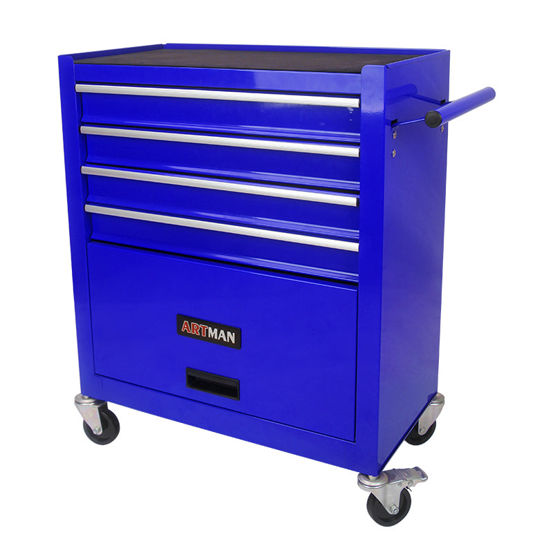 4 Drawers Multifunctional Tool Cart with Wheels Blue