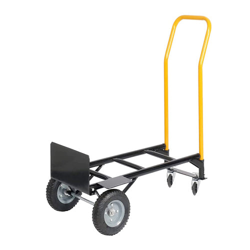 Hand Truck Dual Purpose 2 Wheel Dolly Cart and 4 Wheel Push Cart with Swivel Wheels 330 Lbs Capacity Heavy Duty Platform Cart for Moving Warehouse Garden Grocery