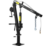 Hydraulic Pickup Truck Crane with Hand Winch Bed Hoist Jib 2000-Lb. Capacity Black