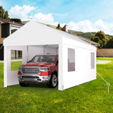 12' x 20' Carport Portable Garage Heavy Duty Canopy with 2 Roll-up Doors & 4 Ventilated Windows for Car Truck Boat Garden Tools--White