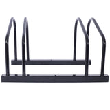 2 Bike Floor Bike Stand Parking Rack Garage Storage Indoor/Outdoor 22-28" Wheel Max Lapad ng Gulong 2.15" Black Painted