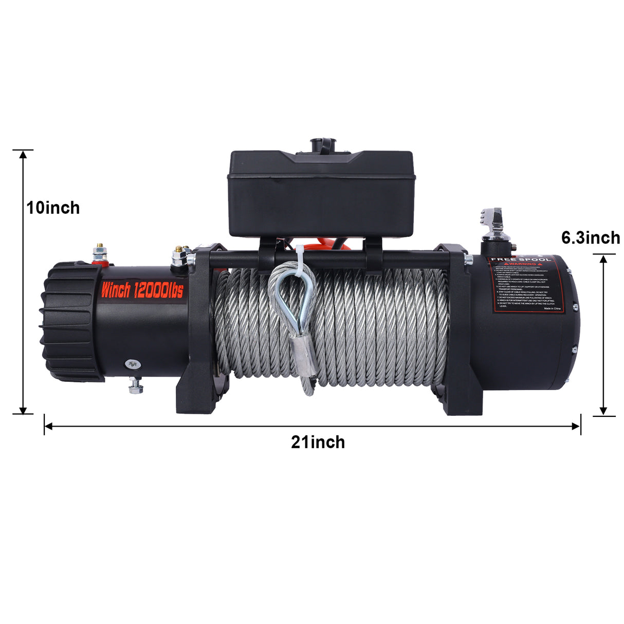 12V 12000LB Electric Winch Towing Trailer Steel Cable Off Road Waterproof Wire Cable for Truck UTV ATU SUV