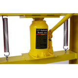 Hydraulic Shop Press 12-Ton Capacity Floor Mount with Press Plates H-Frame Garage Floor Press Adjustable Working Table Height-Yellow