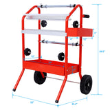 Mobile 18" Multi-Roll Masking Paper Machine with Storage Trays Red