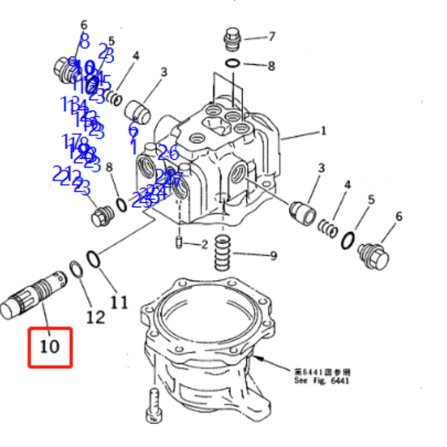 Soupape de décharge 20Y-60-11520 adaptée à l'excavatrice Komatsu PC200-5 PC210-5