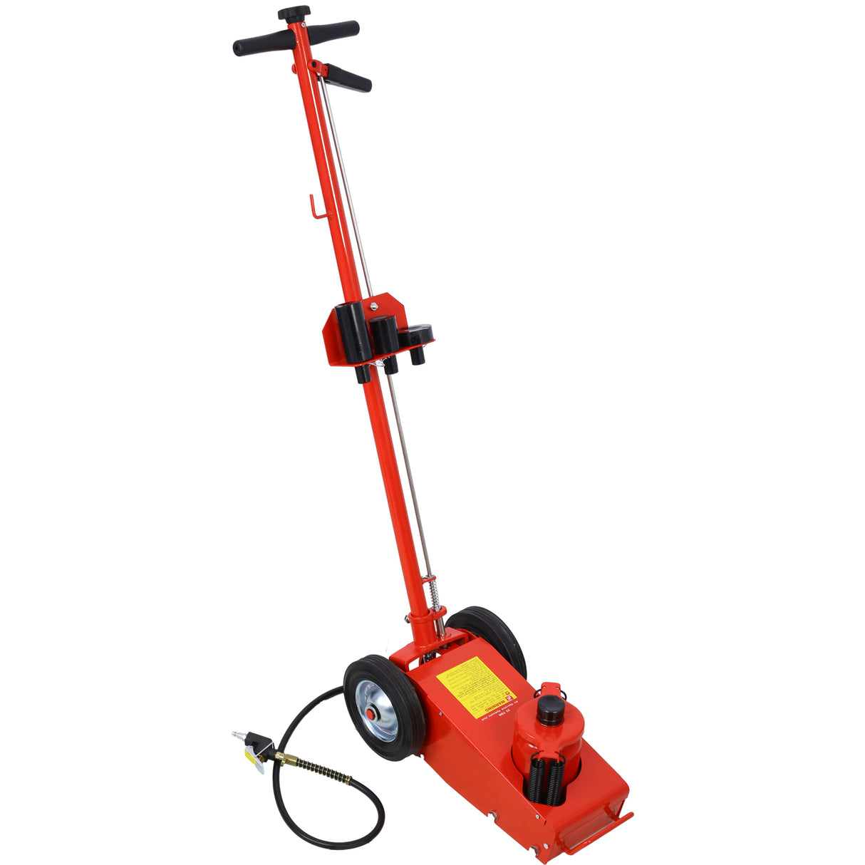 35 Ton Hydraulic Floor Jack Air Operated Axle Bottle with 4 Extension Saddle Set Built-in Wheels Red