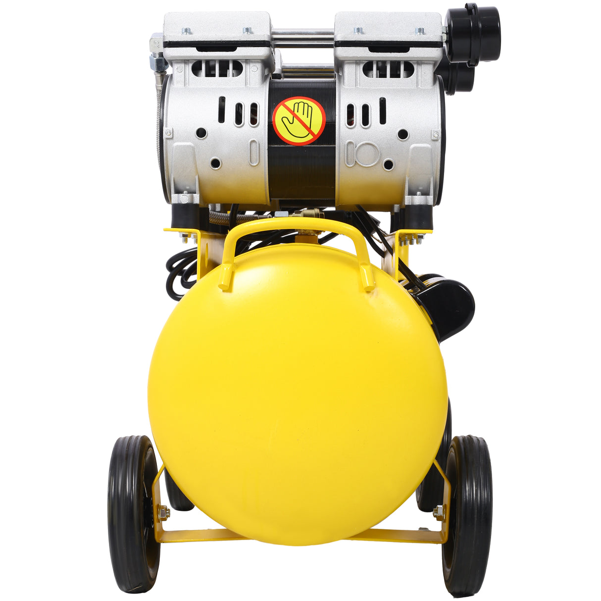 2.5 HP Silent Air Compressor 13 Gallon Oil-Free Electric Shop Portable Lightweight with Wheels 70 DBA Noise Level with Automatic Drain Valve Yellow