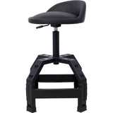 Pneumatic 360 Degree Swivel Stool Mechanics Rolling Creeper Seat Heavy Duty Black