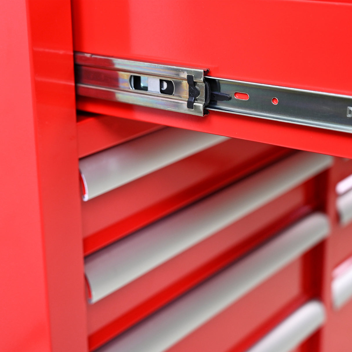 9 Drawers Multifunctional Tool Cart with Wheels and Wooden Top Red