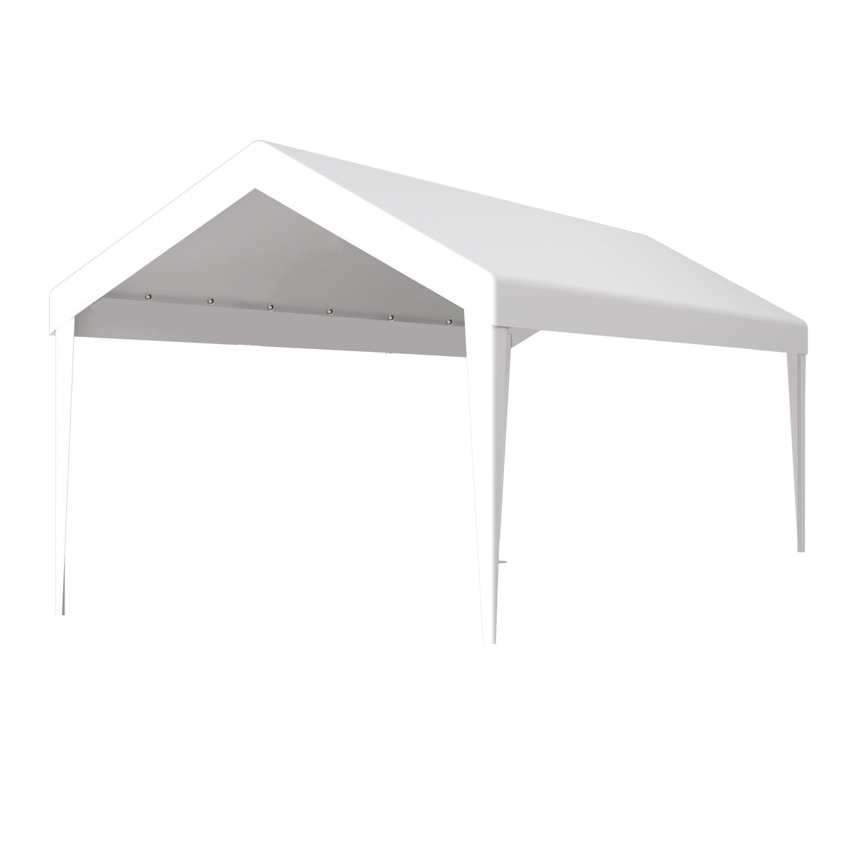 Cubierta de toldo de repuesto para cochera de 10x20 pies Lona impermeable y protegida contra rayos UV con 72 hebillas elásticas Traje para refugio de garaje El marco no está incluido - Blanco