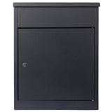 Package Delivery Boxes for Outside Mailbox Galvanized Steel Parcel Mailbox Wall Mounted Lockable Anti-Theft--Black