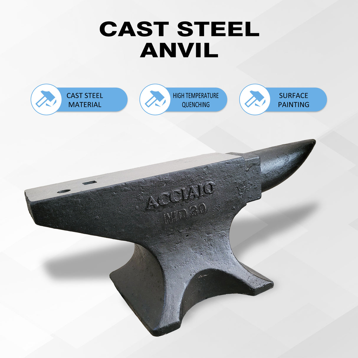 Single Horn Anvil 66Lbs Cast Steel Blacksmith na Ibinebenta Mga Forge Tools at Kagamitan Rugged Round Jewellers Metalsmith Tool