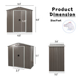 6ft x 4ft Outdoor Metal Storage Shed Grey