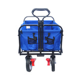 Folding Wagon Garden Shopping Beach Cart Blue Color