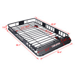 Cesta portaequipajes de carga en el techo Portaequipajes para motor Portaequipajes de montaje superior 64 150 lbs de capacidad Acero - Negro