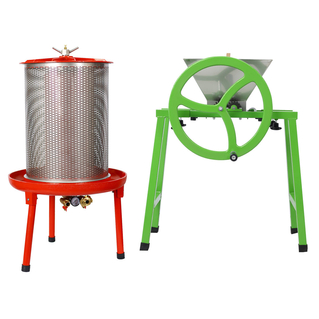 Hydraulic Fruit Wine Press with Fruit and Apple Crusher Electricity-Free/Water-powered Cider Wine Bladder Press