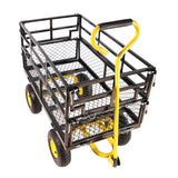 Wagon Cart Garden Trucks Transport Firewood Yellow Black