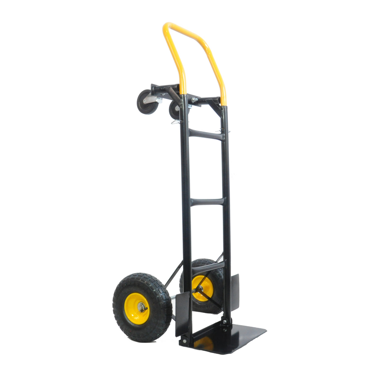 Hand Truck Dual Purpose 2 Wheel Dolly Cart and 4 Wheel Push Cart with Swivel Wheels 330 Lbs Capacity Heavy Duty Platform Cart for Moving Warehouse Garden Grocery Black