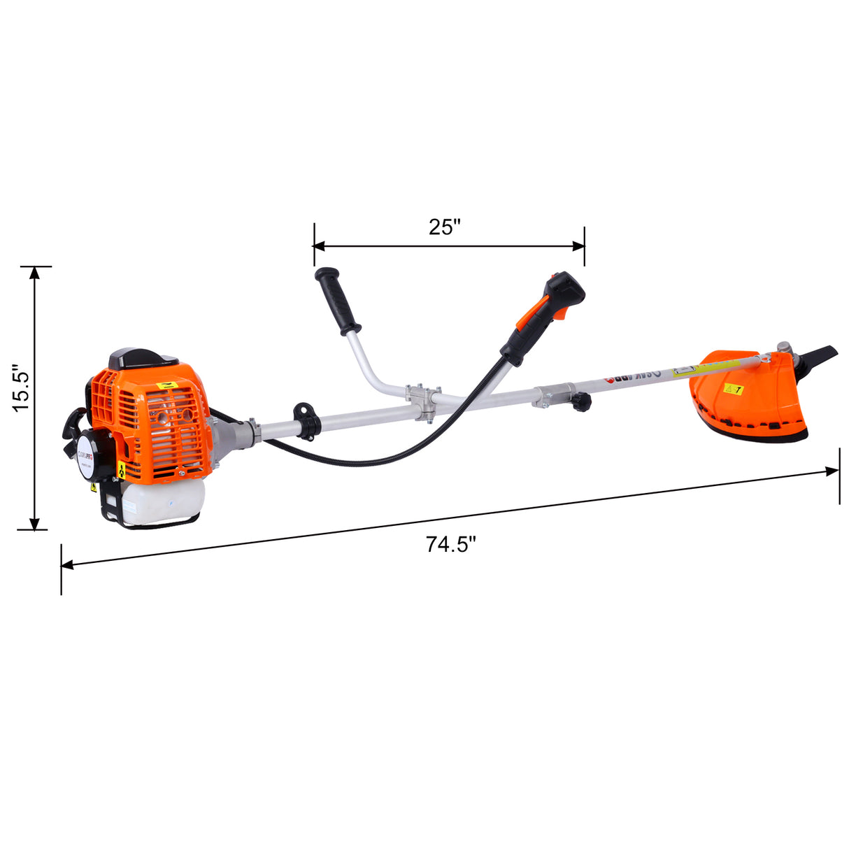 52cc Weed Eater/Wacker Gas Powered 2 in 1 String Trimme na may 10'' Brush Cutter Rubber Handle at Shoulder Strap