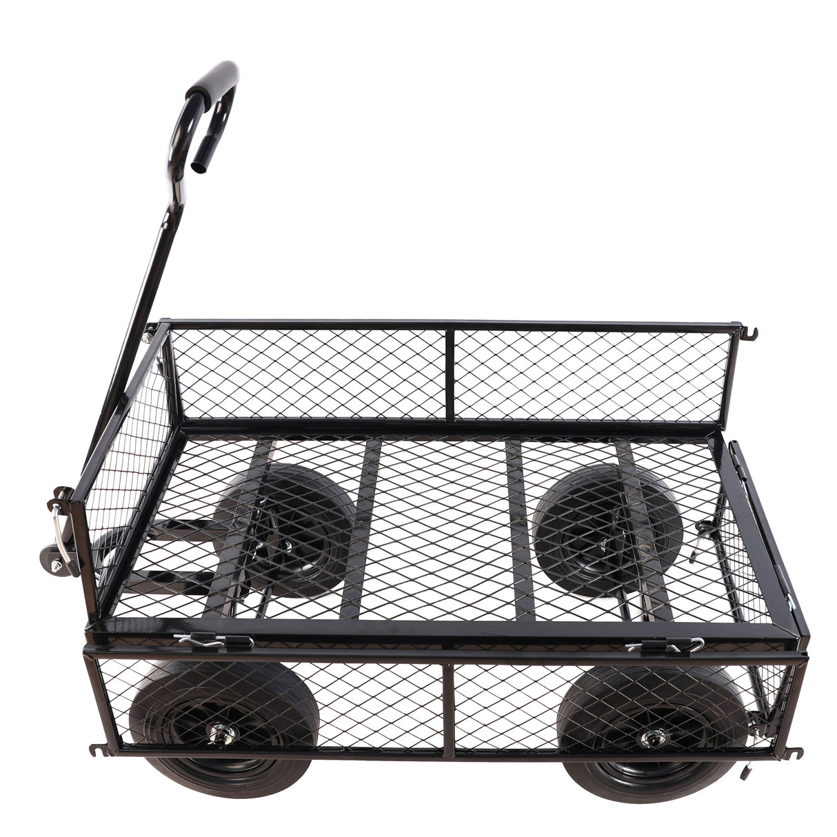 Solid Wheels Tools Wagon Cart Garden Trucks Transport Firewood Black