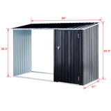 Firewood Storage Shed Outdoor Rack Outdoor na may Log Holder Shelter para sa Patio Anthracite Galvanized Steel