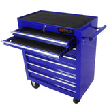 7 Drawers Multifunctional Tool Cart with Wheels Blue