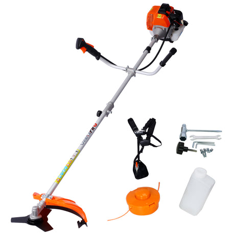 52cc Weed Eater/Wacker Gas Powered 2 in 1 String Trimme with 10'' Brush Cutter Rubber Handle & Shoulder Strap Included