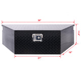 Caja de herramientas de aluminio de 39 pulgadas, caja de camión resistente, almacenamiento para camioneta y remolque al aire libre, organizador para RV, parte inferior con llaves de bloqueo, negro, 39x16,5x11,8 pulgadas