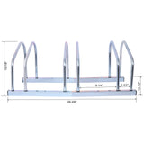 Soporte para bicicletas de piso para 3 bicicletas Estante para estacionamiento Almacenamiento en garaje Interior/exterior Rueda de 22-28" Ancho máximo del neumático 2.15" Galvanización